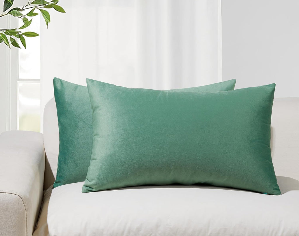 Velvet Cushion Covers - Twin-Pack - Sage