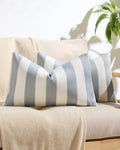 Striped Outdoor Waterproof Cushion Covers Silver 30x50cm
