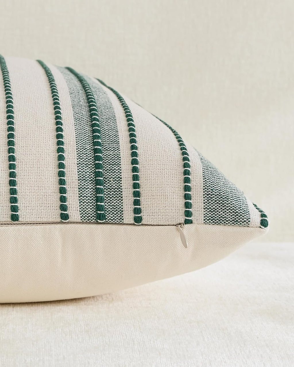 Heritage Linear Woven Cushion Covers - Twin-Pack - Forest Green, 30cm x 50cm