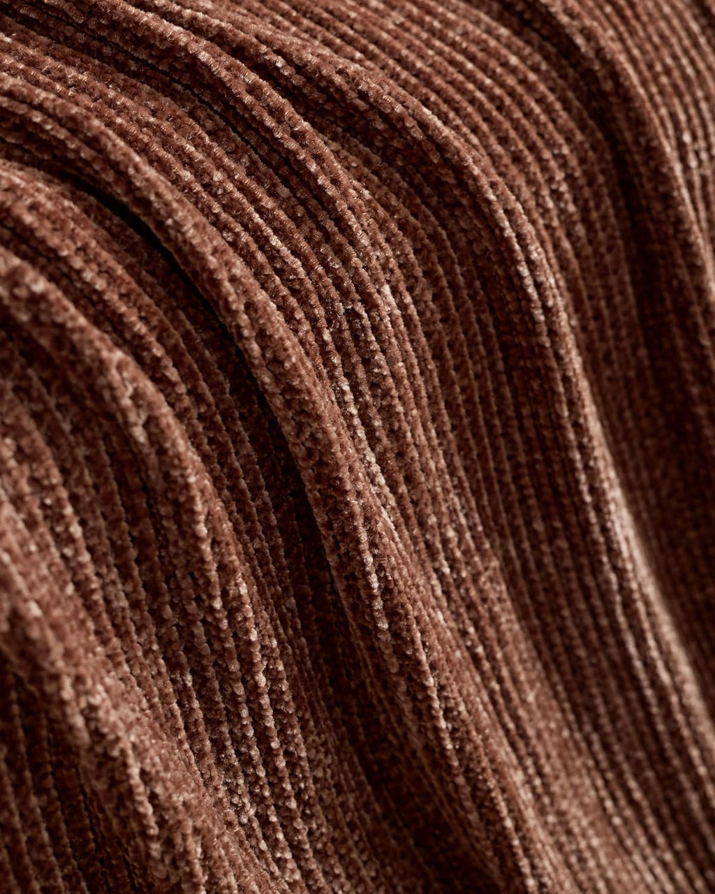 Chenille Knitted Throw - Brown, 130x170cm