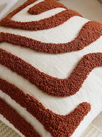 Tufted Wave Cushion Covers Set of 2, Rust, 45 x 45 cm