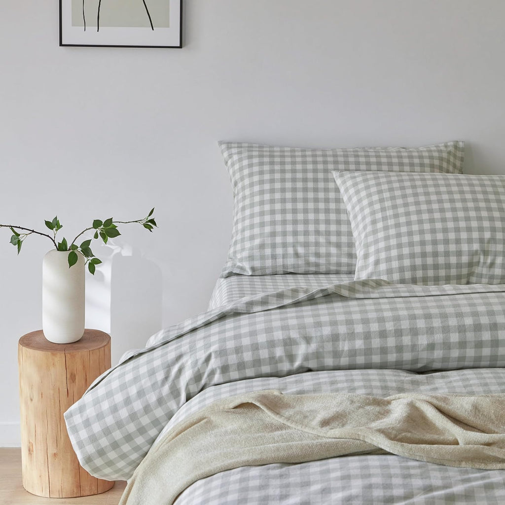 Yarn-Dyed Vintage Washed Cotton Quilt Cover Set - Sage