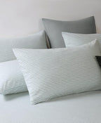 100% Jersey Cotton Standard Pillowcases - Twin-Pack - Sage Stripe