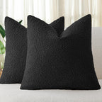 Boucle European Pillowcases - Black - Twin Pack
