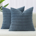 Boho Corduroy Cushion Covers - Twin-Pack - Dusty Blue - 45cm x 45cm