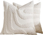 Tufted Wave Cushion Covers Set of 2, Snow, 45 x 45 cm