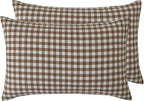 Yarn-Dyed Vintage Washed Cotton Standard Pillowcases - Brown