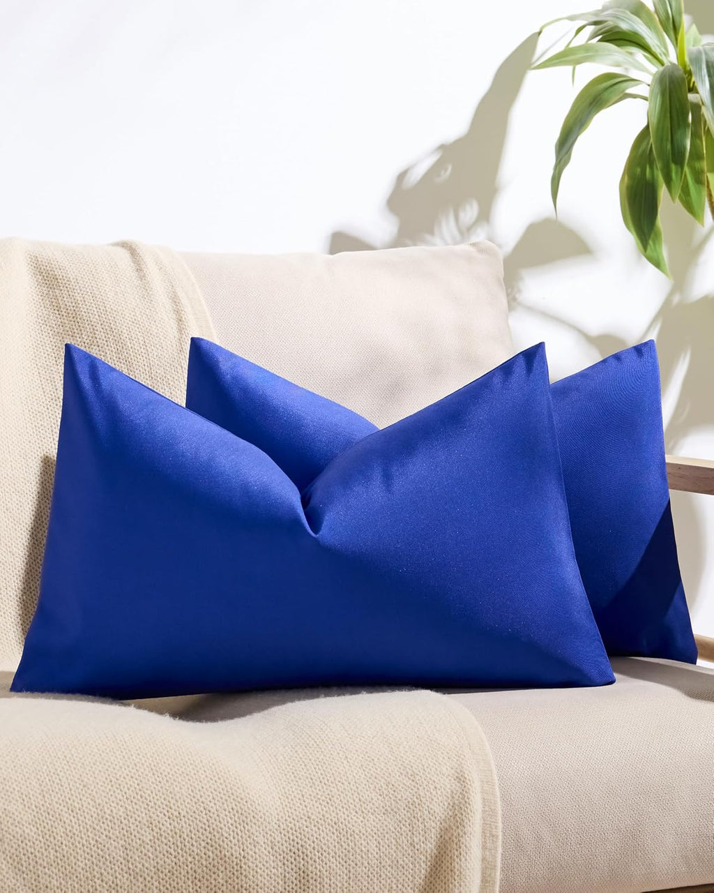 Outdoor Waterproof Cushion Covers - Royal Blue, 30x50cm