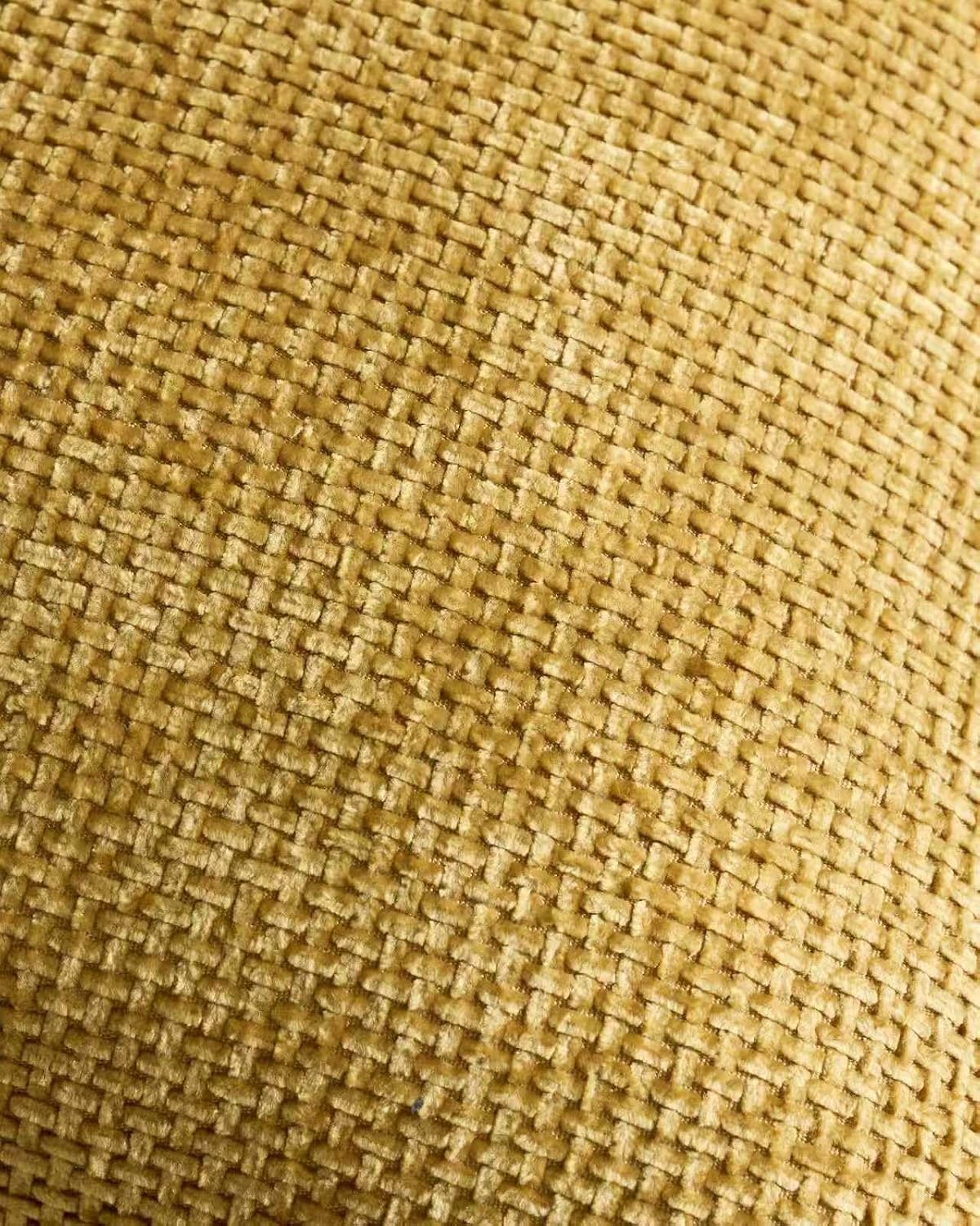 Chenille Grid - European Pillowcases - Pack of 2 - Mustard, 65cm x 65cm