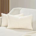Corduroy Windmill-Inspired Cushion Covers - Twin-Pack - Snow - 30cm x 50cm
