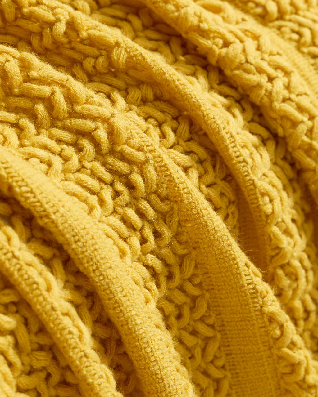 Boho Open-Knitted Throw - Yellow, 130x170cm