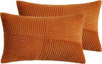 Corduroy Windmill-Inspired Cushion Covers - Twin-Pack - Terracotta - 30cm x 50cm