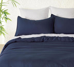Gioia Casa Bamboo Microfibre Quilt Cover Set - Breathable, Moisture-Wicking & Hypoallergenic - Navy