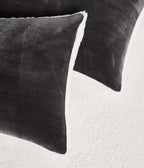 Teddy Sherpa Standard Pillowcases - Twin-Pack - Charcoal - 48cm x 73cm
