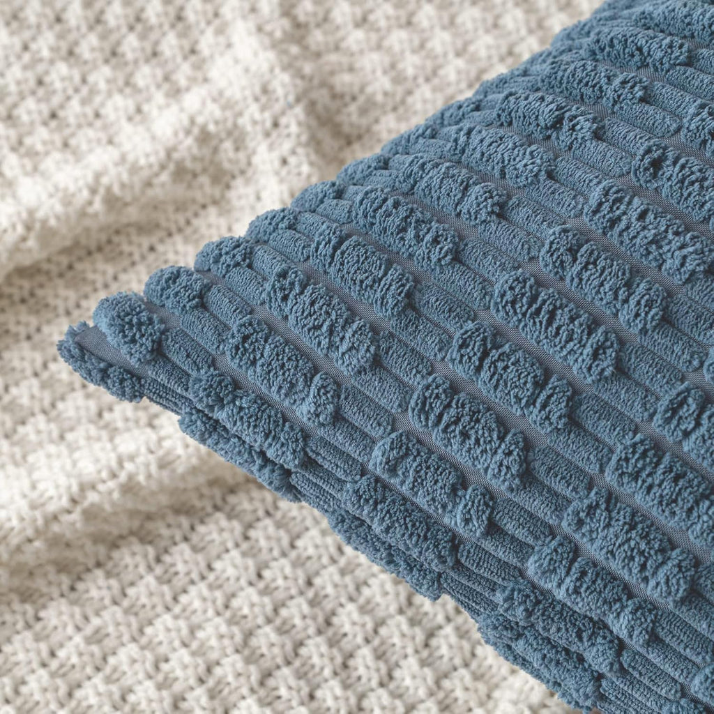 Boho Corduroy Cushion Covers - Twin-Pack - Dusty Blue - 45cm x 45cm