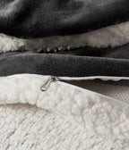 Teddy Sherpa European Pillowcases - Twin-Pack - Charcoal - 65cm x 65cm