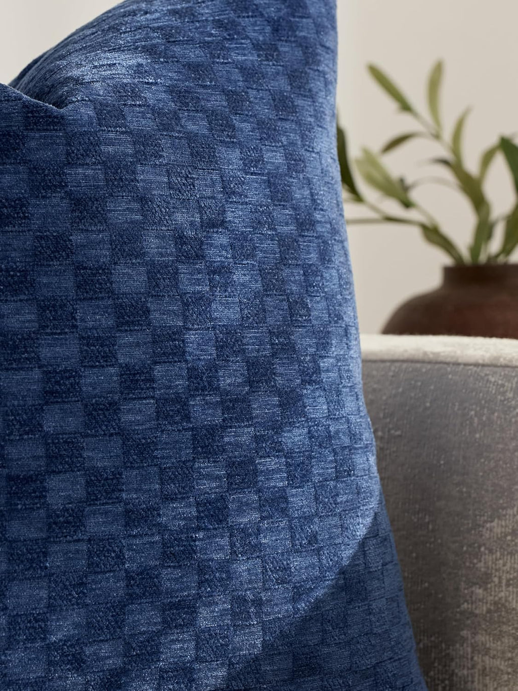Chenille Waffle Cushion Covers - Twin-Pack - Navy Blue, 30cm x 50cm