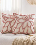 Tufted Rose Cushion Covers - Twin-Pack - Pink, 45cm x 45cm