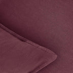 Linen-Cotton European Pillowcases - Soft & Breathable with Hidden Zipper Design - Burgundy, 65x65cm