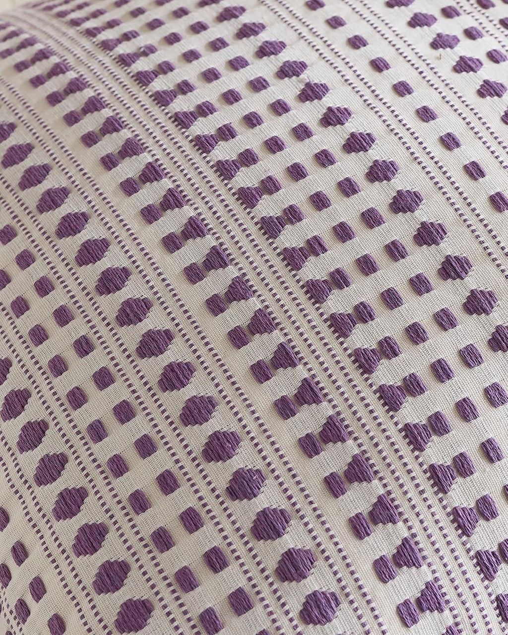 Bohemian Dot Woven Cushion Covers - Twin-Pack - Purple, 30cm x 50cm