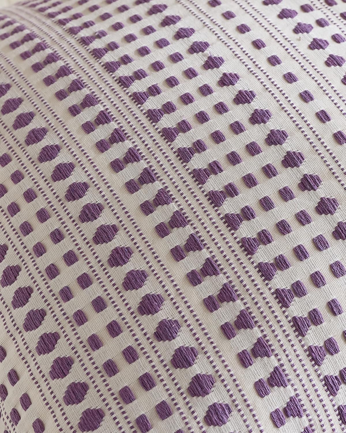 Bohemian Dot Woven Cushion Covers - Twin-Pack - Purple, 30cm x 50cm