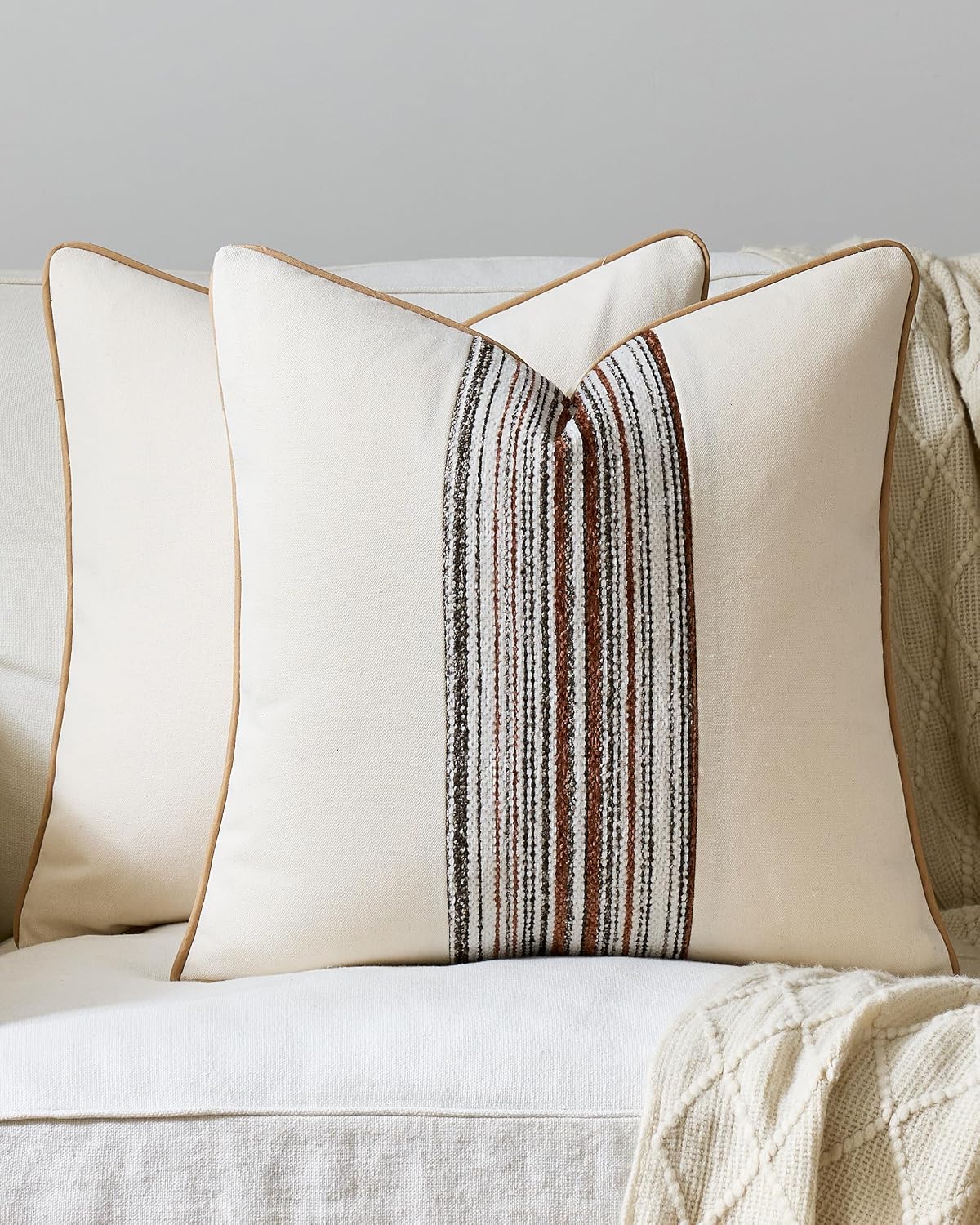 Wabi Stripe Cushion Covers - Twin-Pack - Multicolour, 45cm x 45cm