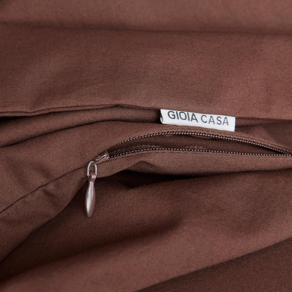 Vintage Washed Cotton Quilt Cover Set - Dark Brown