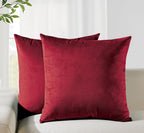 Velvet Cushion Covers - Twin-Pack - Red