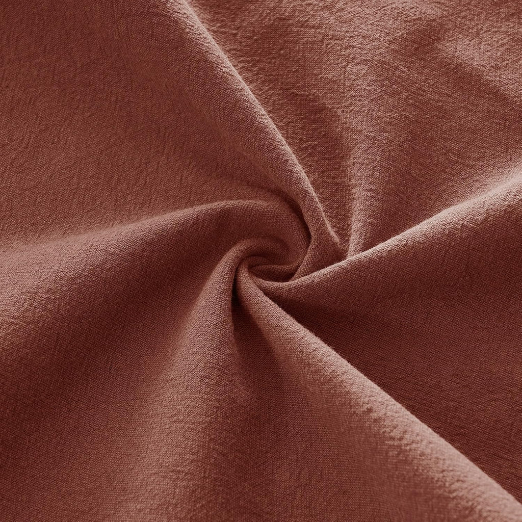 Linen-Cotton European Pillowcases - Soft & Breathable with Hidden Zipper Design - Brick, 65x65cm