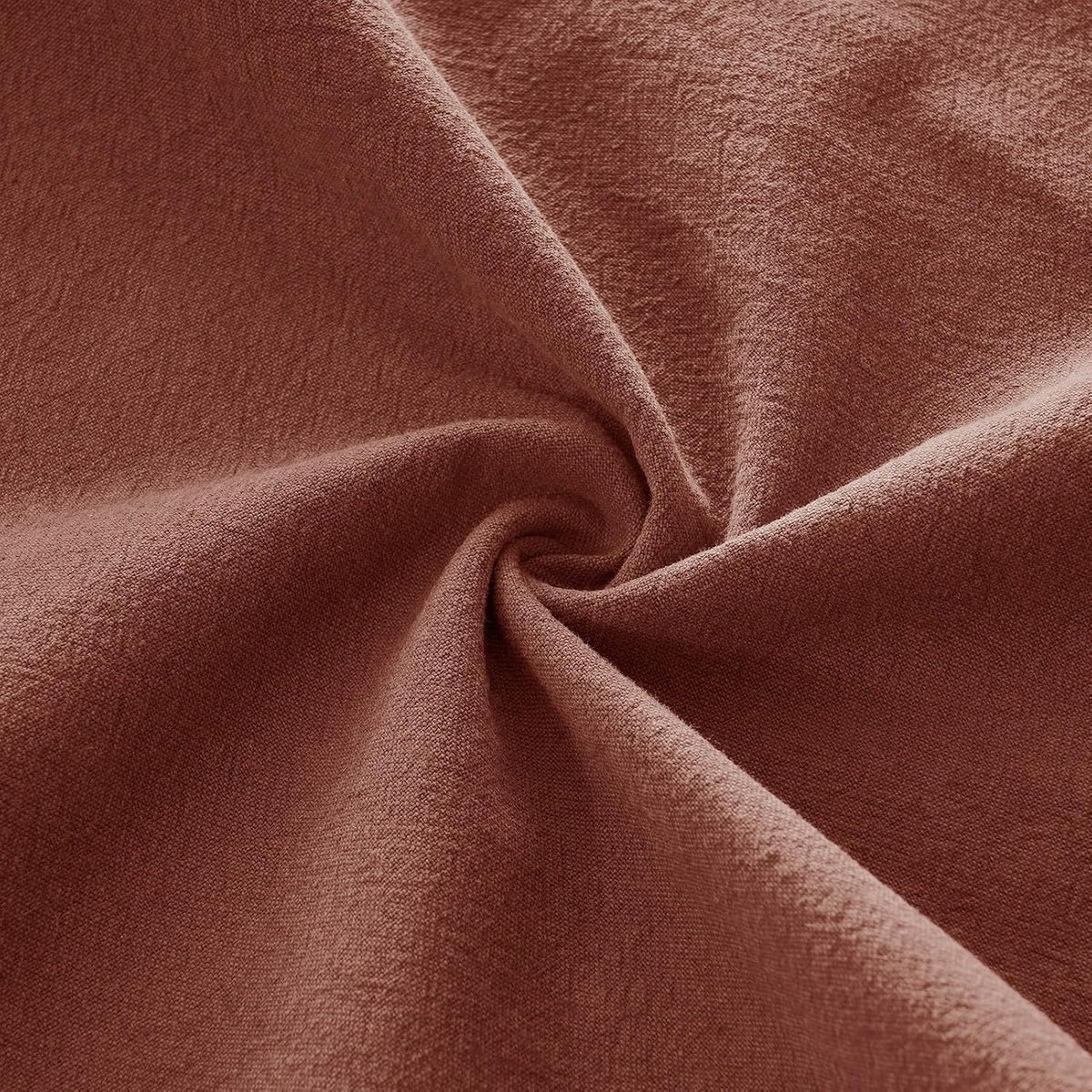Linen-Cotton European Pillowcases - Soft & Breathable with Hidden Zipper Design - Brick, 65x65cm
