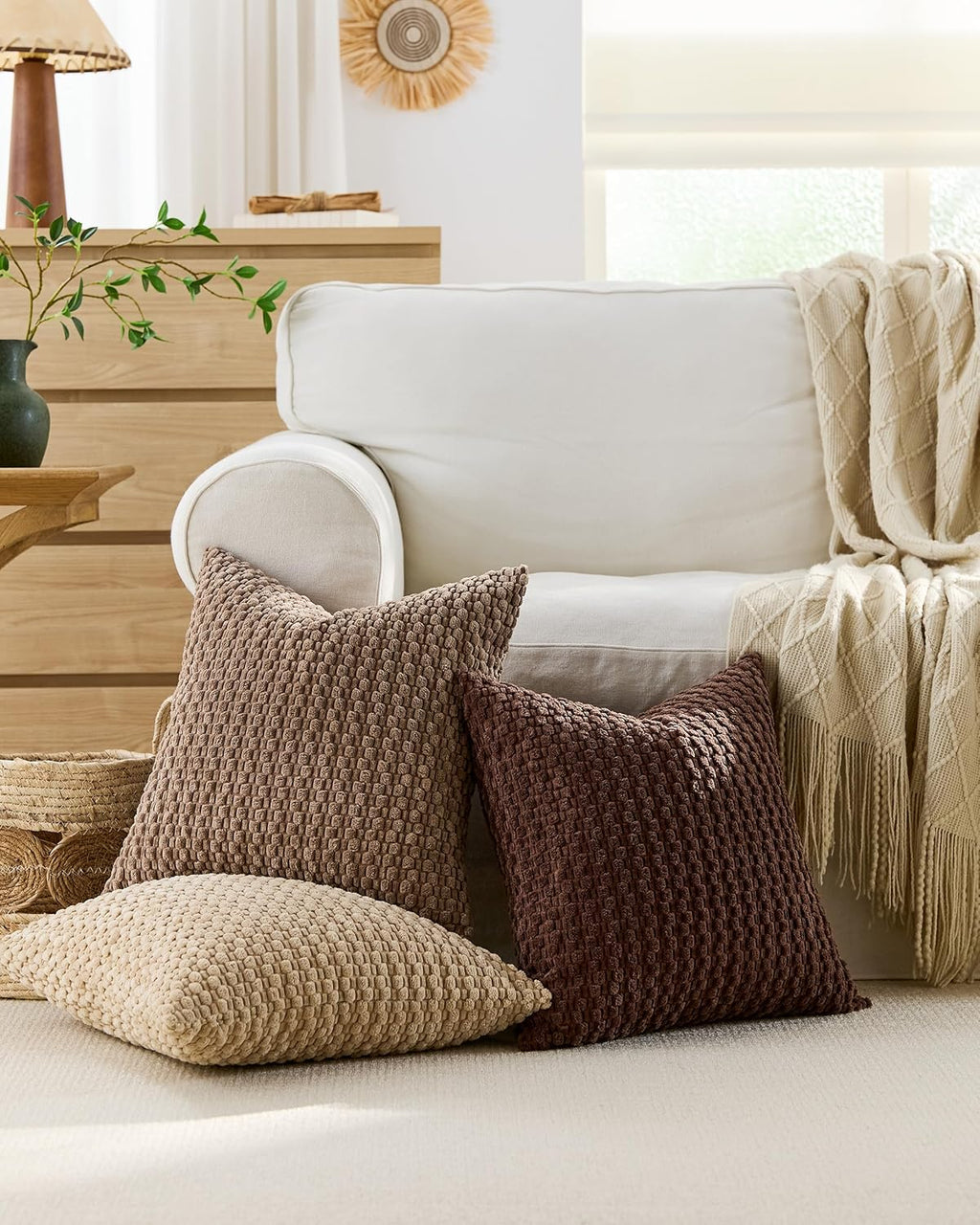 Bubble Corn Cushion Covers - Twin-Pack - Brown, 45cm x 45cm