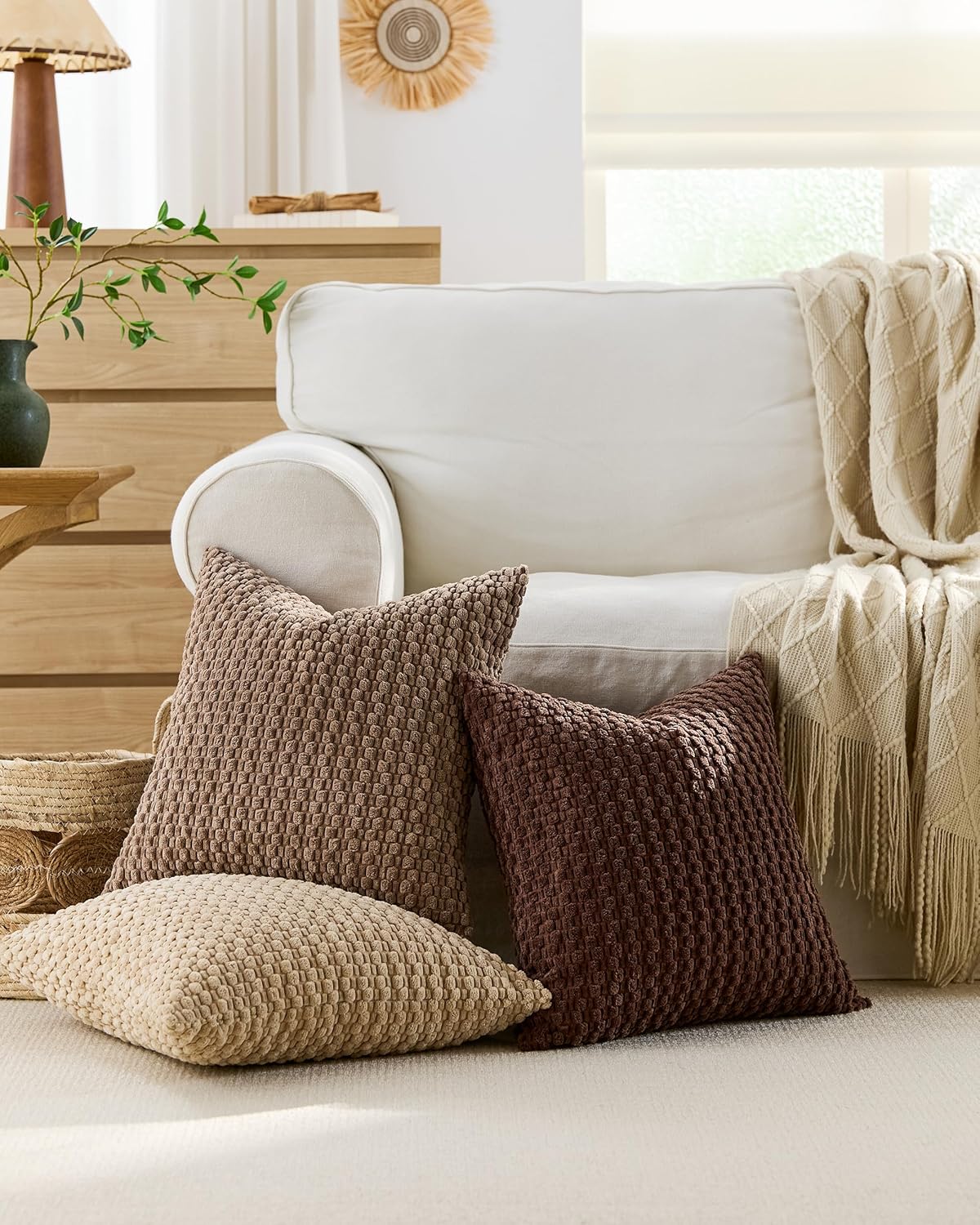 Bubble Corn Cushion Covers - Twin-Pack - Brown, 45cm x 45cm