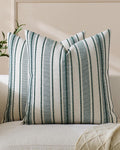 Heritage Linear Woven Cushion Covers - Twin-Pack - Forest Green, 45cm x 45cm