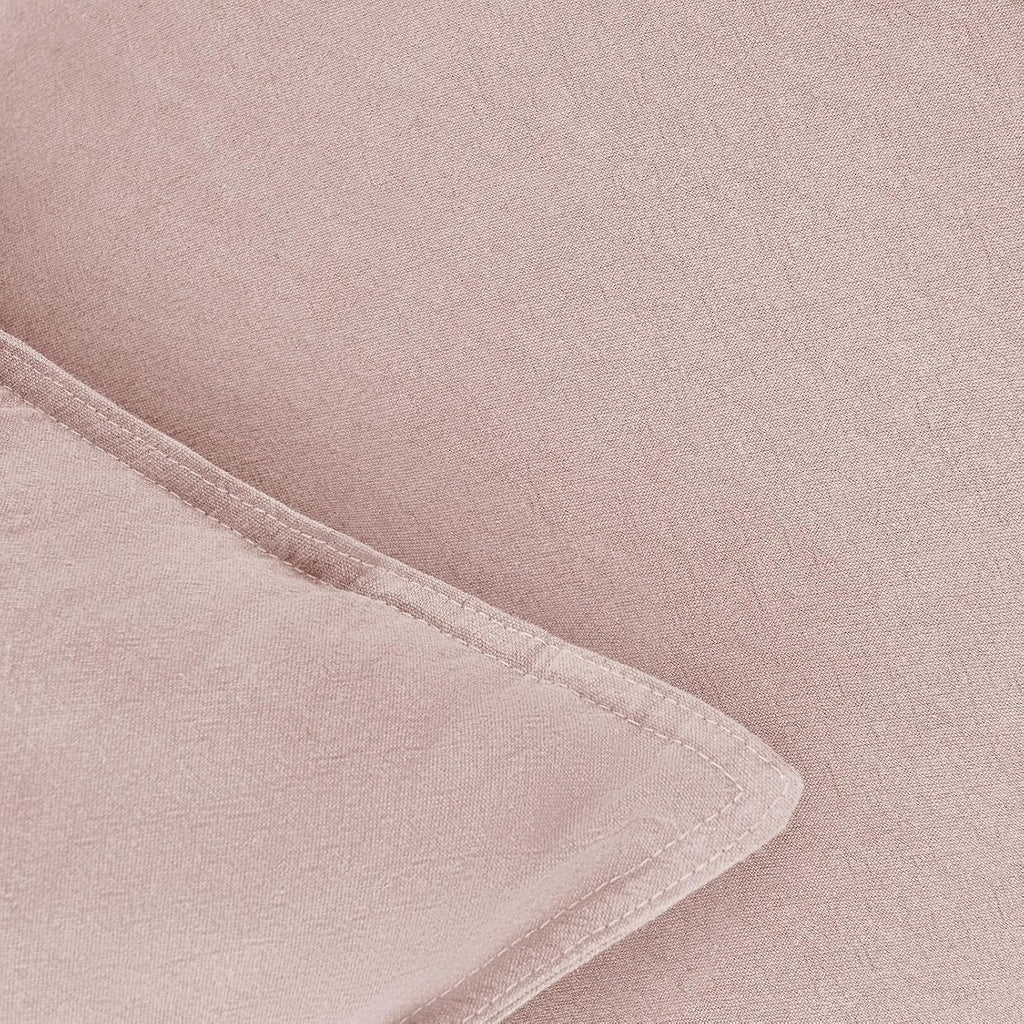Linen-Cotton European Pillowcases - Soft & Breathable with Hidden Zipper Design - Pink, 65x65cm
