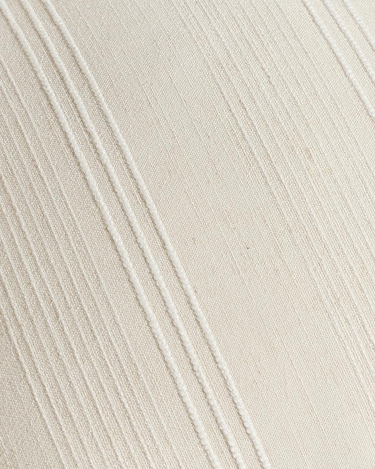 Linen Blend Striped Cushion Covers, Set of 2, Beige, 30x50cm