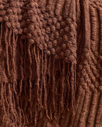 Bobble Textured Knitted Throw - Brown, 130x170cm