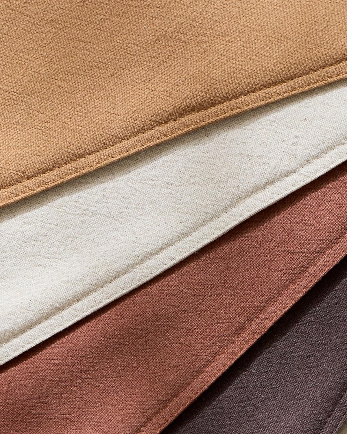 Linen & Cotton Blend Cushion Covers - Pack of 4 - Warm Brown, 30cm x 50cm