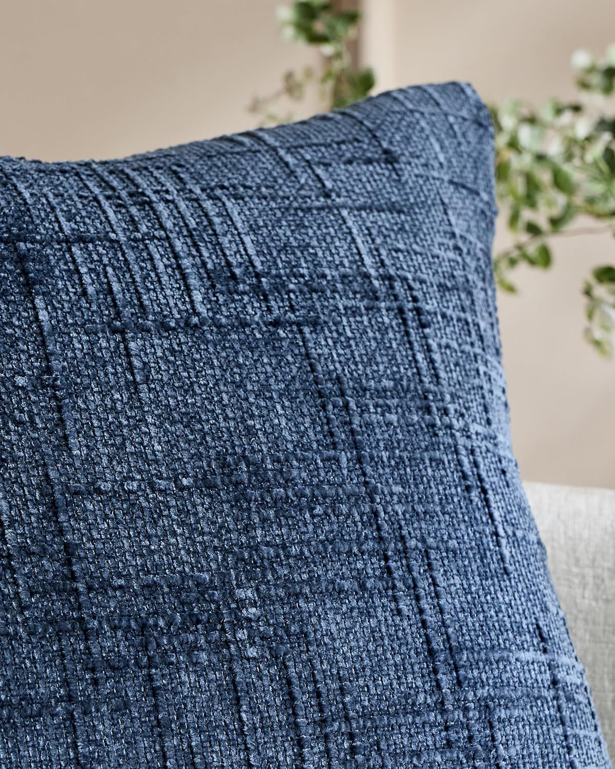 Chenille-Textured Cushion Covers - Twin-Pack - Denim, 45cm x 45cm