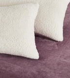Teddy Sherpa European Pillowcases - Twin-Pack - Mauve - 65cm x 65cm