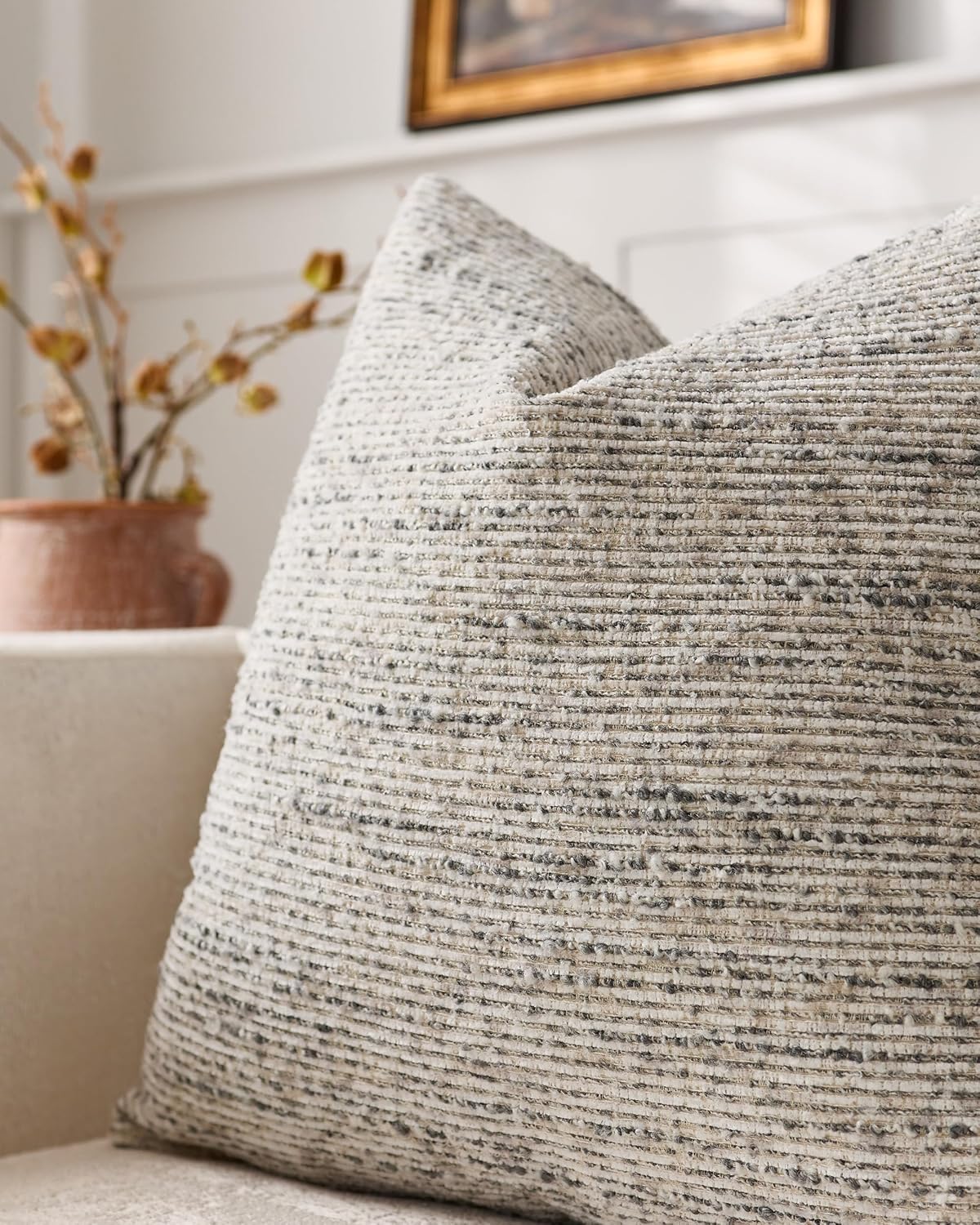 Speckled Bouclé Cushion Covers - Twin-Pack - Grey, 45cm x 45cm