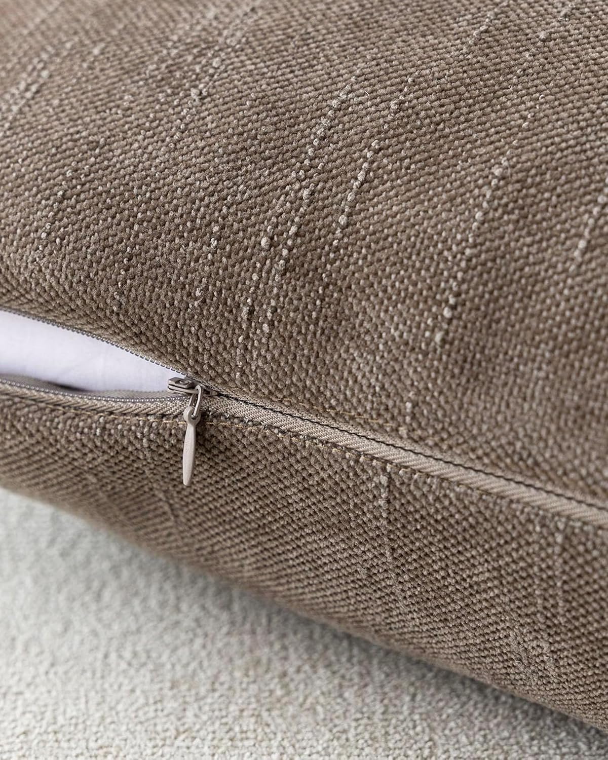 Chenille Haze-Textured Cushion Covers - Pack of 2 - Taupe, 45cm x 45cm