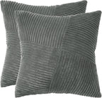 Corduroy Windmill-Inspired Cushion Covers - Twin-Pack - Dark Grey - 45cm x 45cm