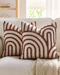 Tufted Arch Cushion Covers - Twin-Pack - Terracotta, 45cm x 45cm