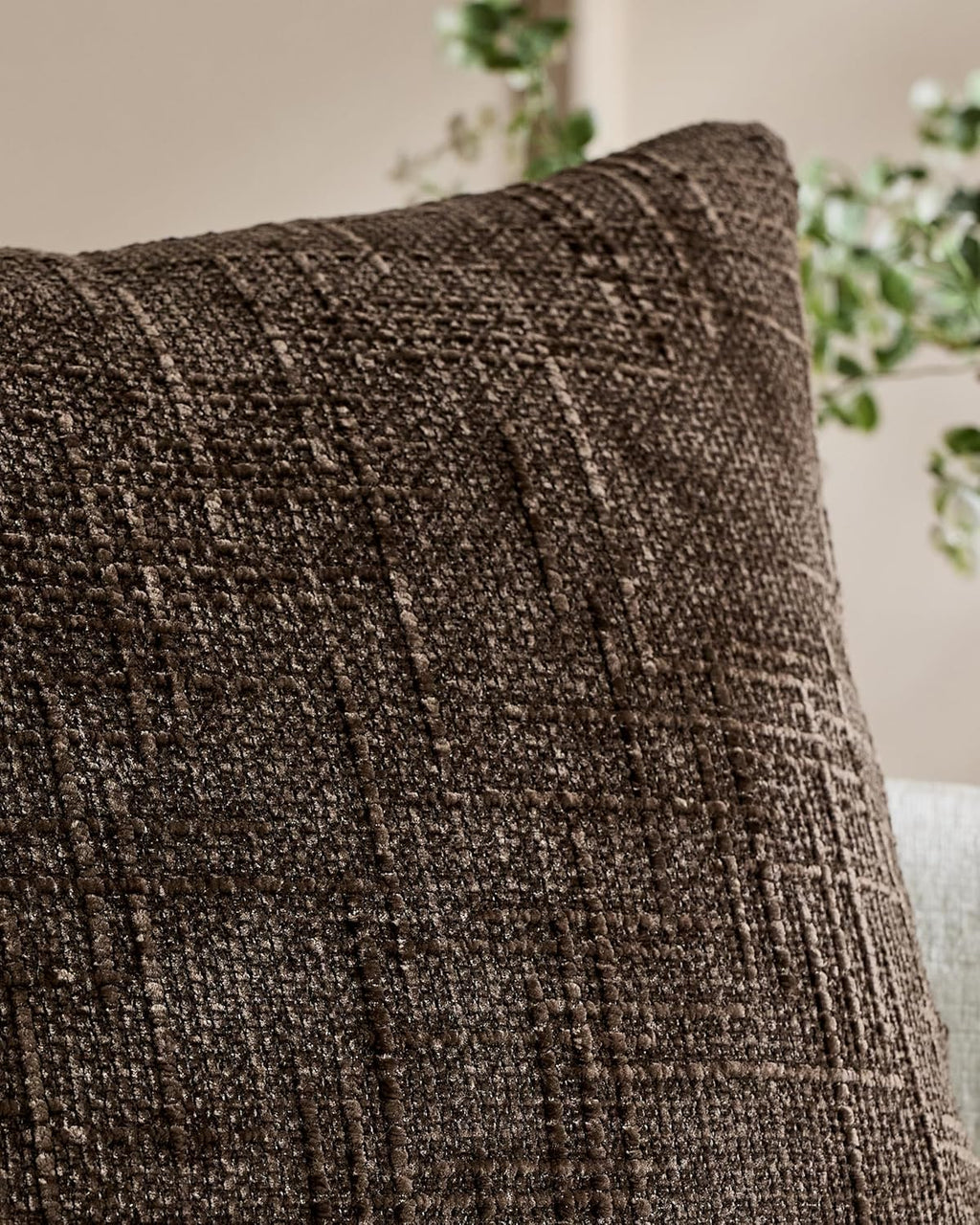 Chenille-Textured Cushion Covers - Twin-Pack - Brown, 30cm x 50cm