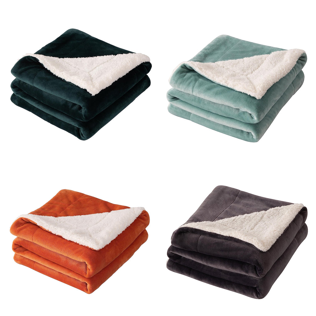 Microfibre Teddy Sherpa Throw Blanket - Charcoal