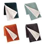 Microfibre Teddy Sherpa Throw Blanket - Charcoal
