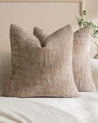 Chenille-Textured Cushion Covers - Twin-Pack - Camel, 45cm x 45cm