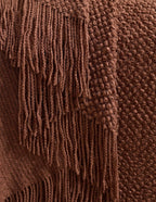 Micro Plush Knitted Woven Throw Blanket - Brown