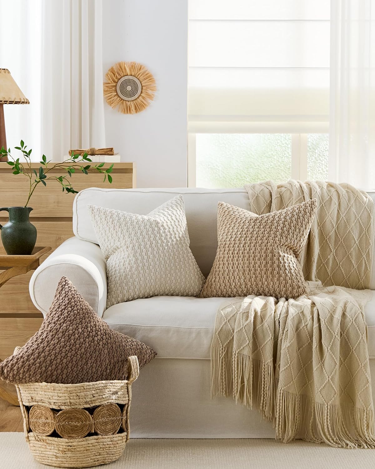 Bubble Corn Cushion Covers - Twin-Pack - Camel, 45cm x 45cm