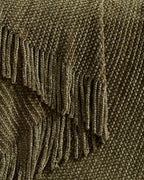 Chenille Knitted Throw - Khaki Green, 130x170cm
